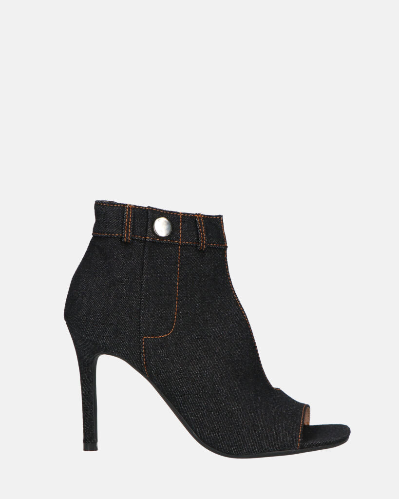 GEMA - scarpe con tacco in denim nero