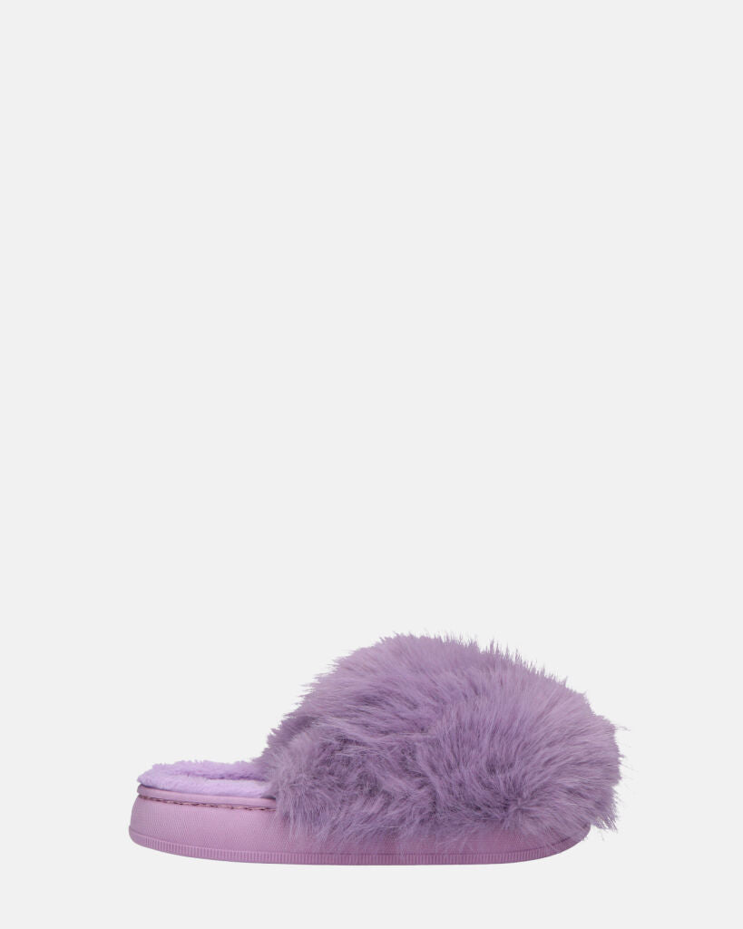 STAFFI - ciabattine violette in pelliccia