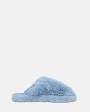 NOARA - pantofole in pelliccia blu chiuse in punta