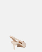 BEVERLIE - decollete con tacco in ecopelle beige