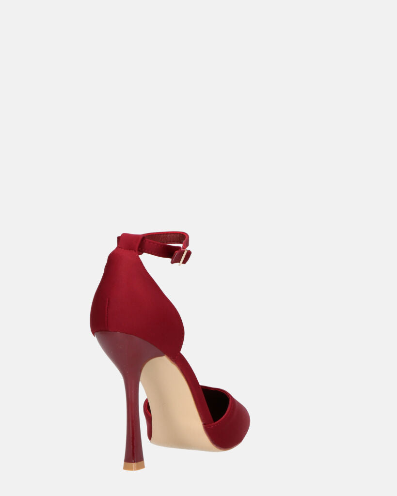 ZINA - decolette con tacco alto e cinturino bordeaux
