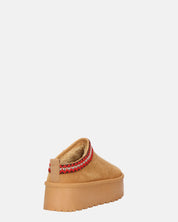ZELDA - pantolofe platform in camoscio marrone