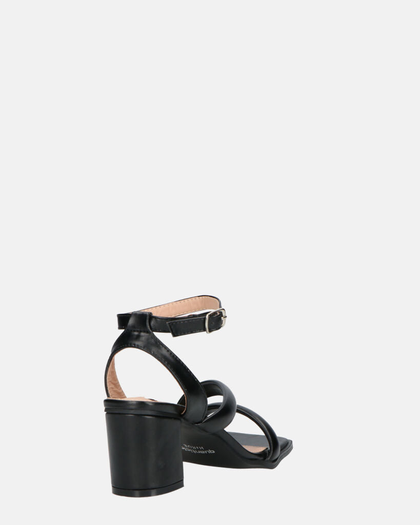 HIROE - sandales à talons et bride en éco-cuir noir
