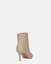 MYZA - stivaletti beige con tacco a spillo con zip laterale