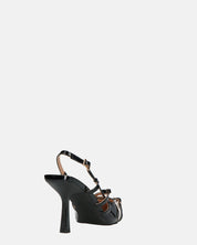 NAIRA - decolette in glassy nero con cinturini