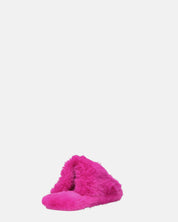 NOARA - pantofole in pelliccia fucsia chiuse in punta