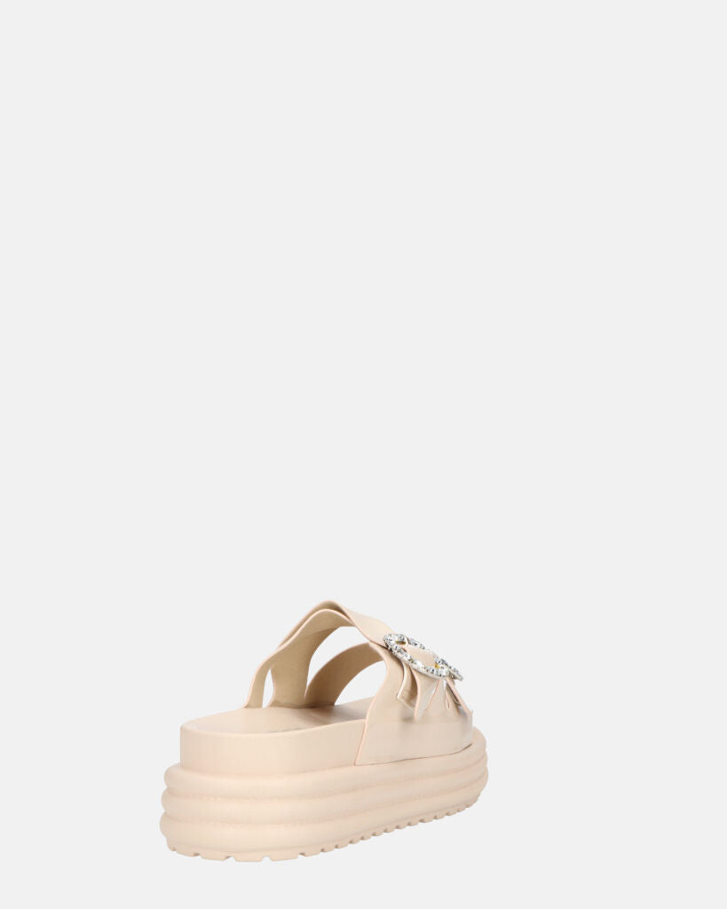 NIVI - sandali platform in glassy beige