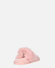 MIDORI - pantofole rose con pelliccia e camoscio