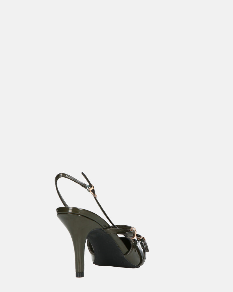 TANISHA - decolette scarpa con tacco verde e cinturini