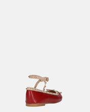 MAHIKA - ballerine bordeaux con borchie dorate