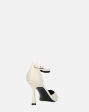 MEENA - decolette bianco con cinturino e soletta nera
