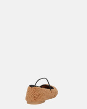 ALISSA - ballerine marrone effetto peluche con suola beige