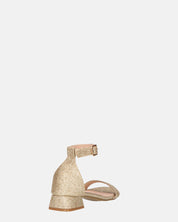 WANDA - sandali con tacco basso in glitter oro