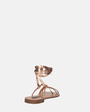 SEA - sandali bassi con fasce e cordini bronzo metallico