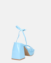 WINONA - sandali in glassy azzurro con tacco squadrato