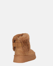 JOY - scarpe beige imbottite all' interno in camoscio