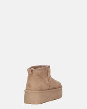 MIREIA - stivaletti bassi beige in camoscio e interno imbottito