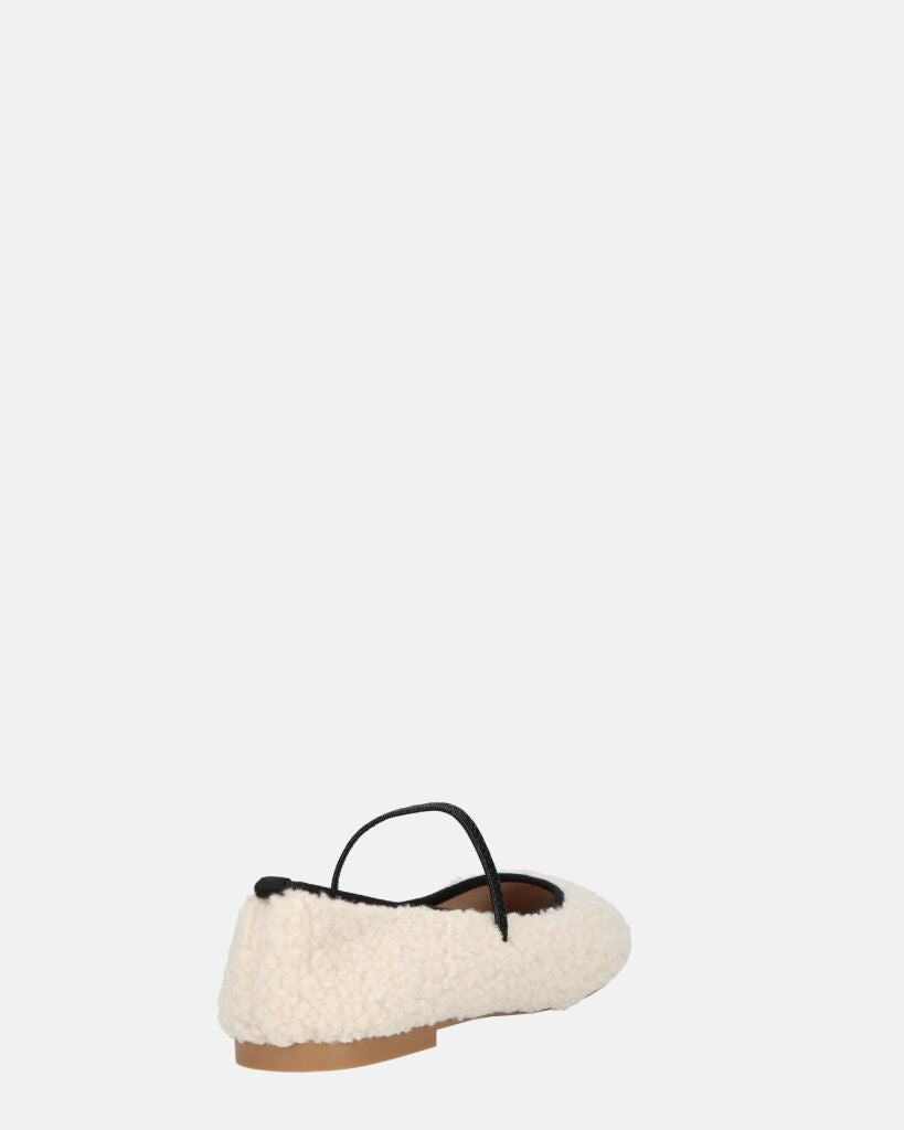 ALISSA - ballerine beige chiaro effetto peluche con suola beige