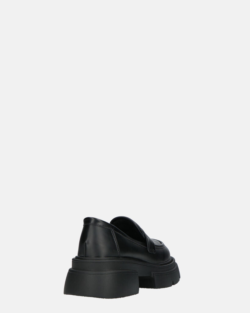 MARIKA - scarpe basse mocassini platform neri