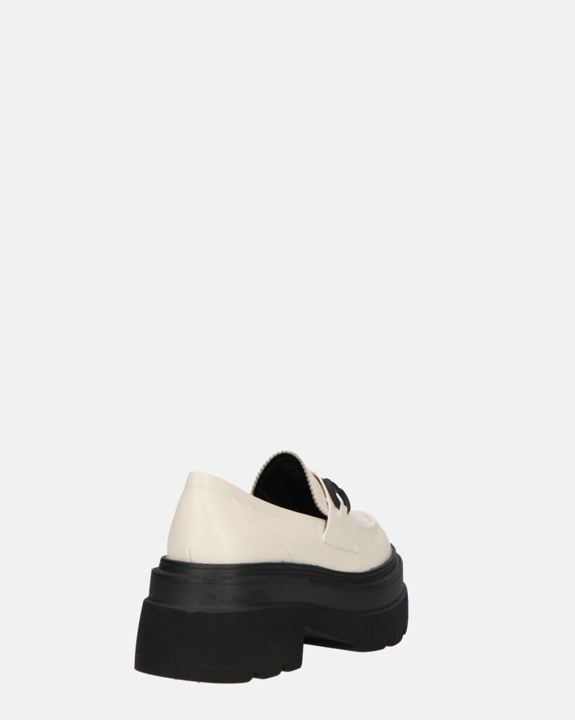 BESSIE - scarpe bianche platform con decorazione