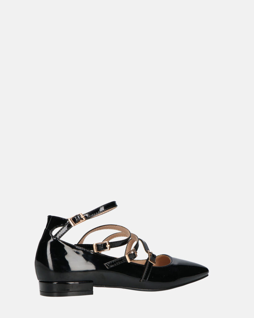 ZAWE - sandali in glassy nero con cinturini