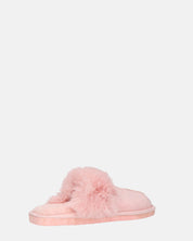 MIDORI - pantofole rose con pelliccia e camoscio