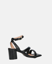 HIROE - sandales à talons et bride en éco-cuir noir