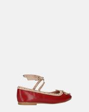 MAHIKA - ballerine bordeaux con borchie dorate