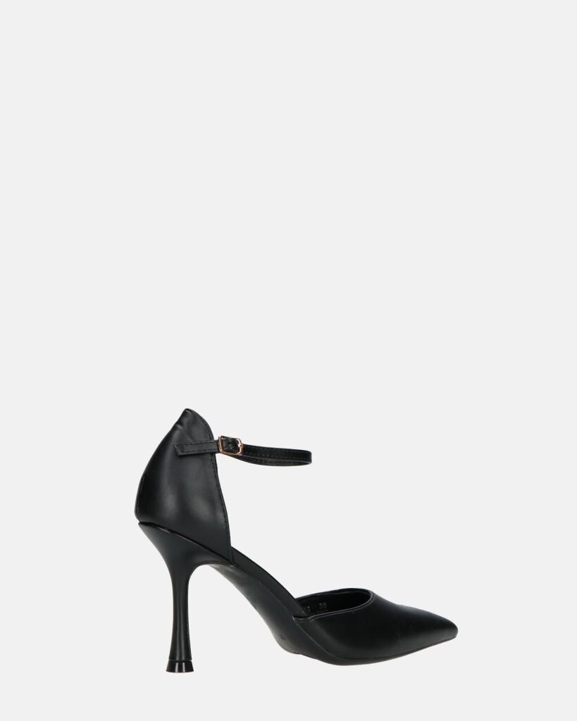 MEENA - decolette nero con cinturino e soletta nera
