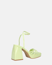 WINONA - sandali in glassy verde chiaro con tacco squadrato