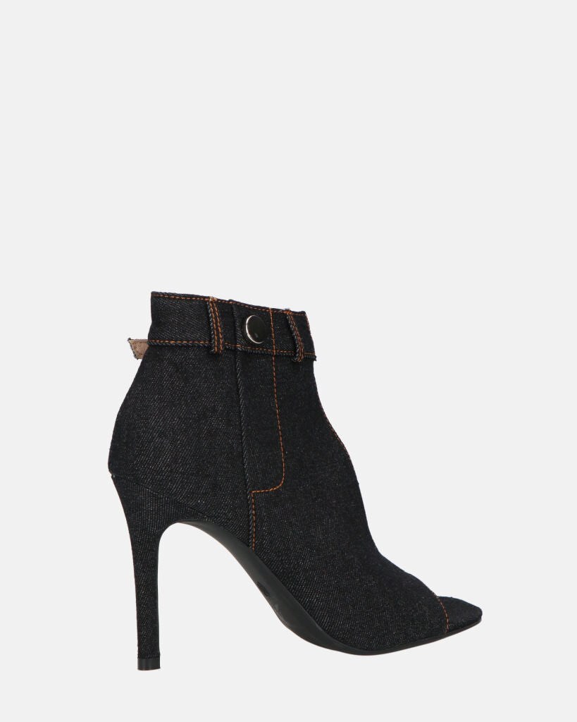 GEMA - scarpe con tacco in denim nero