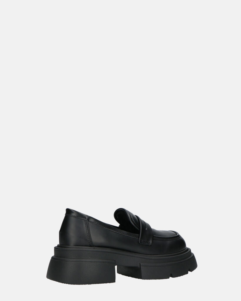 MARIKA - scarpe basse mocassini platform neri