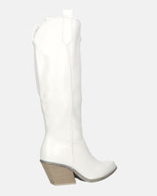 LIANA - camperos con tacco in ecopelle bianco