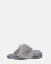 MIDORI - chaussons gris avec fourrure et daim