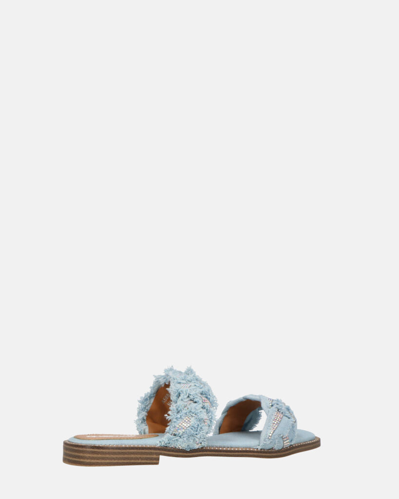 KALI - sandali in tessuto denim con gemme