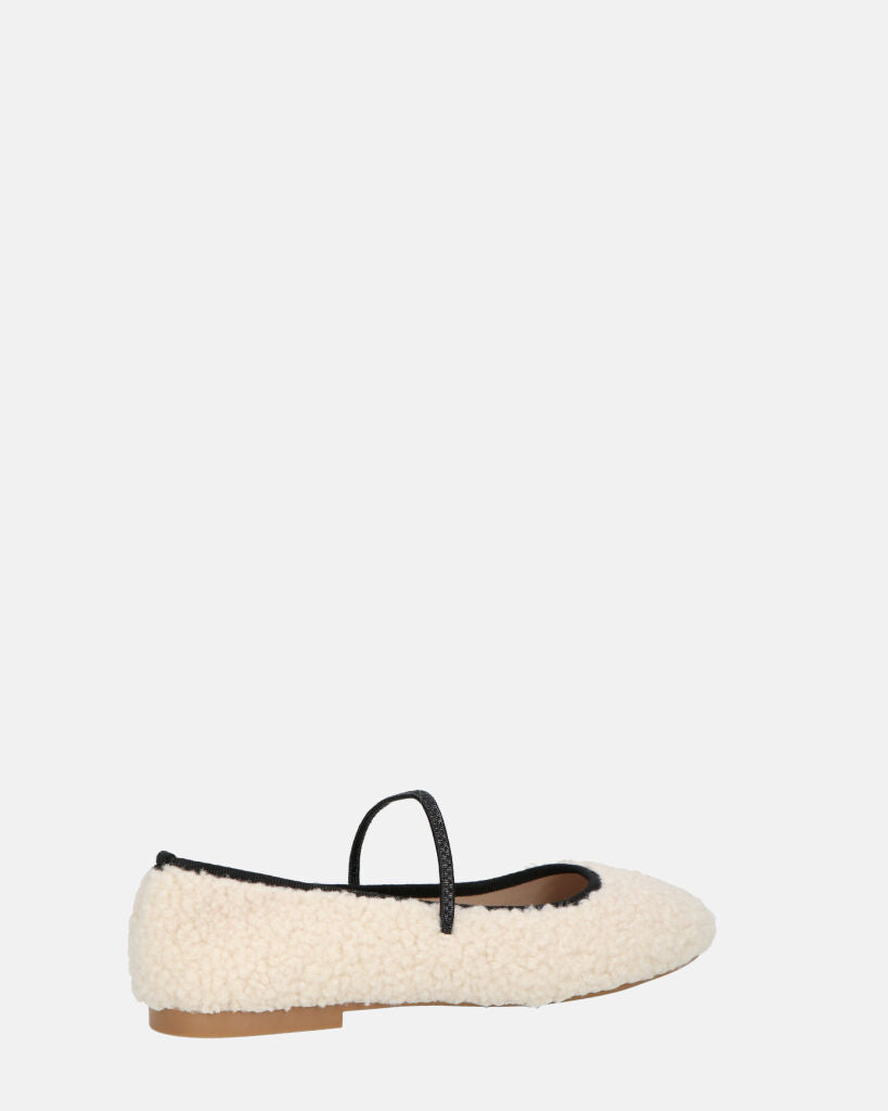 ALISSA - ballerine beige chiaro effetto peluche con suola beige