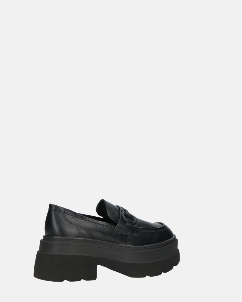 BESSIE - scarpe nere platform con decorazione