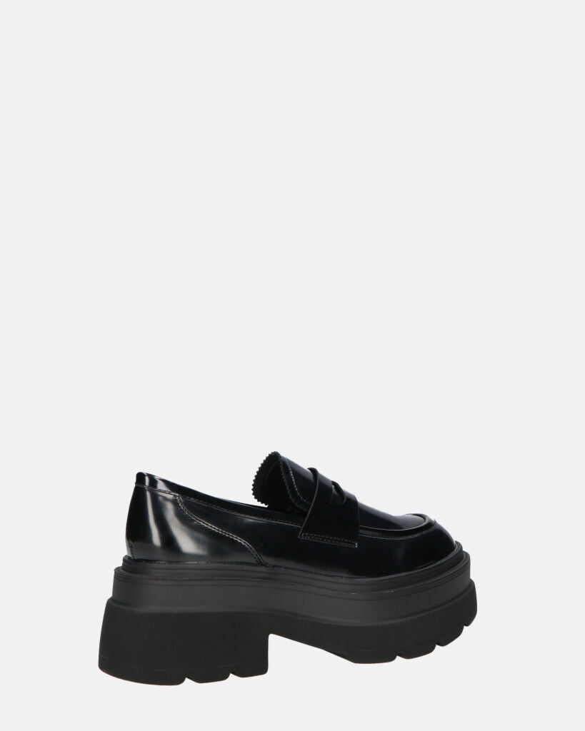 BICE - scarpe basse mocassini platform neri