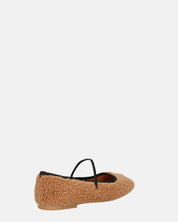 ALISSA - ballerine marrone effetto peluche con suola beige