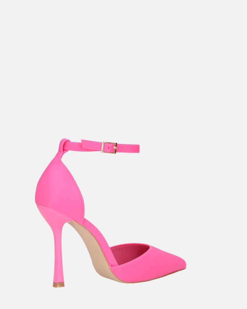 ZINA - decolette con tacco alto e cinturino fucsia
