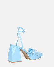 WINONA - sandali in glassy azzurro con tacco squadrato