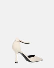 MEENA - decolette bianco con cinturino e soletta nera