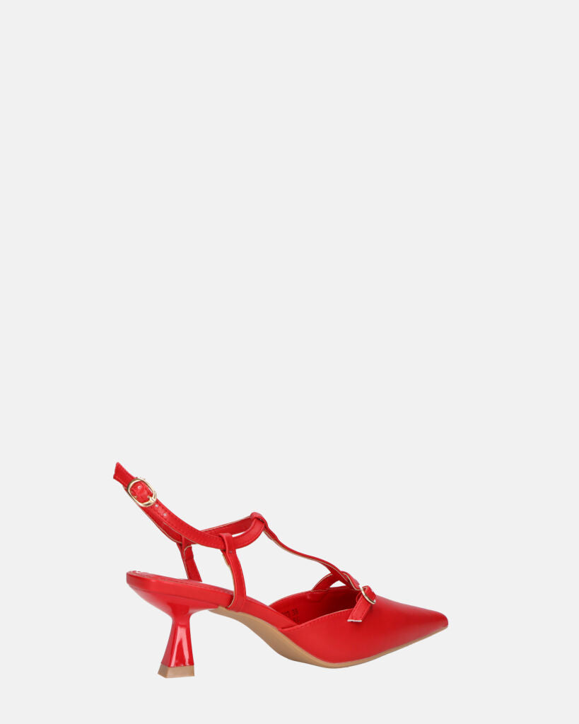 RASHIDA - decolette con tacco basso rosso