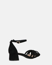 THEMA - sandali bassi in camoscio nero e cinturino