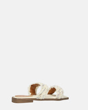 KALI - sandali in tessuto beige chiaro con gemme