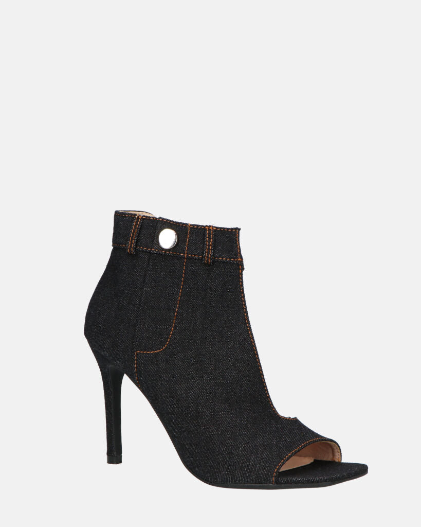 GEMA - scarpe con tacco in denim nero