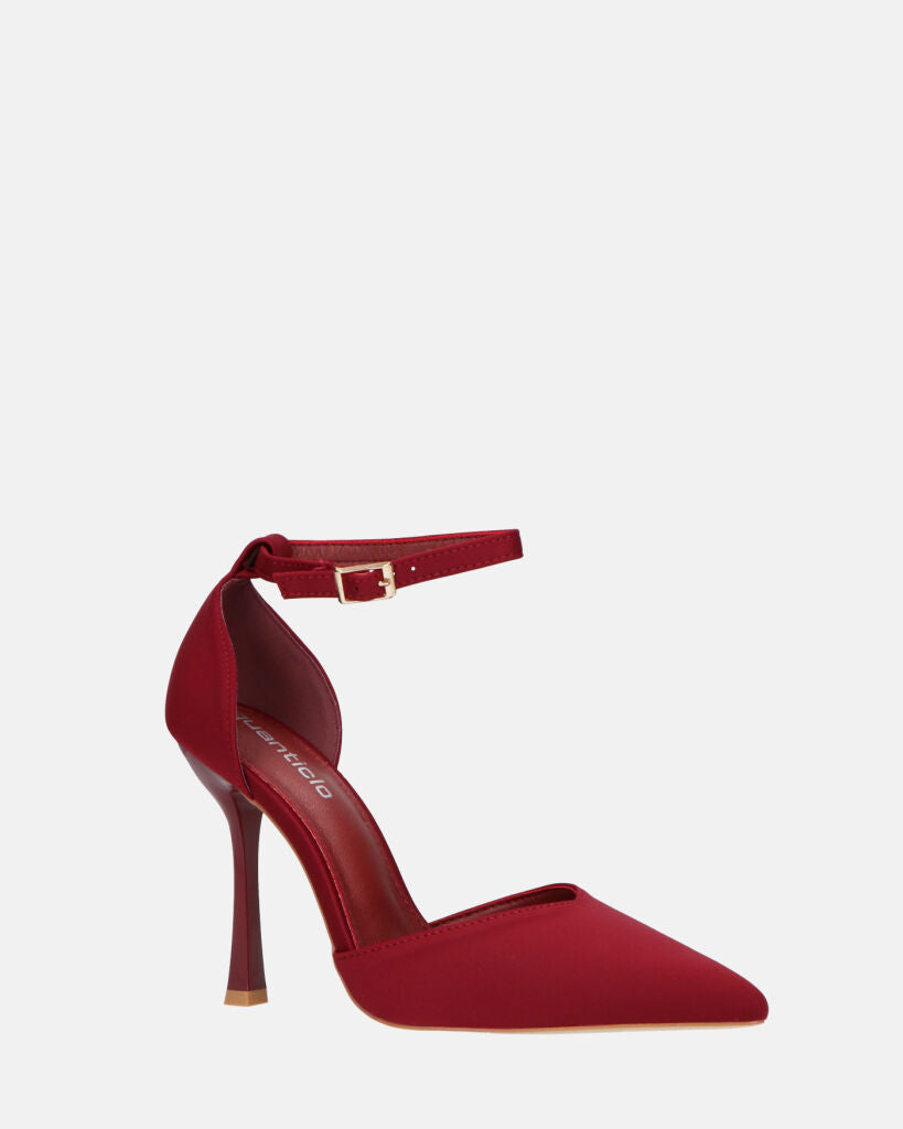 ZINA - decolette con tacco alto e cinturino bordeaux