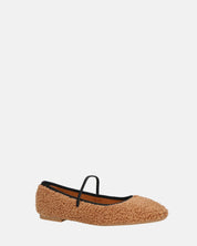 ALISSA - ballerine marrone effetto peluche con suola beige