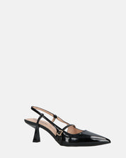 FARAI - sandali in glassy nero con tacco e cinturino