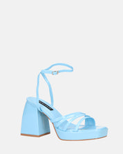WINONA - sandali in glassy azzurro con tacco squadrato